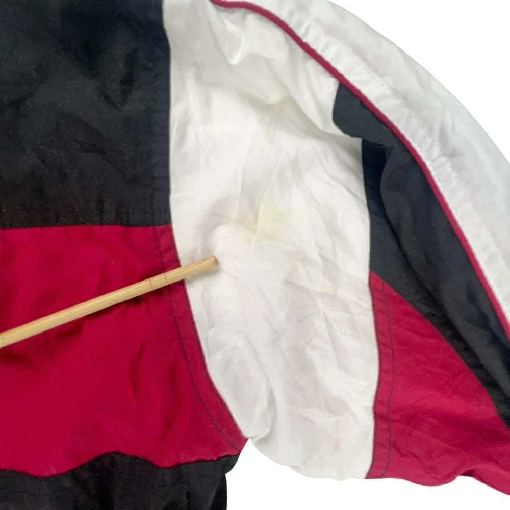 Crane Sports Jacket Mens M Black Red White‎ Full Zip Lightweight Windbreaker